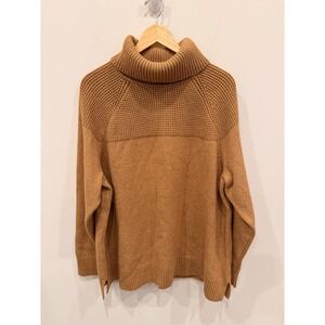 L.L.Bean Women's Chunky Knit Turtleneck Sweater Camel Brown 2X NWT